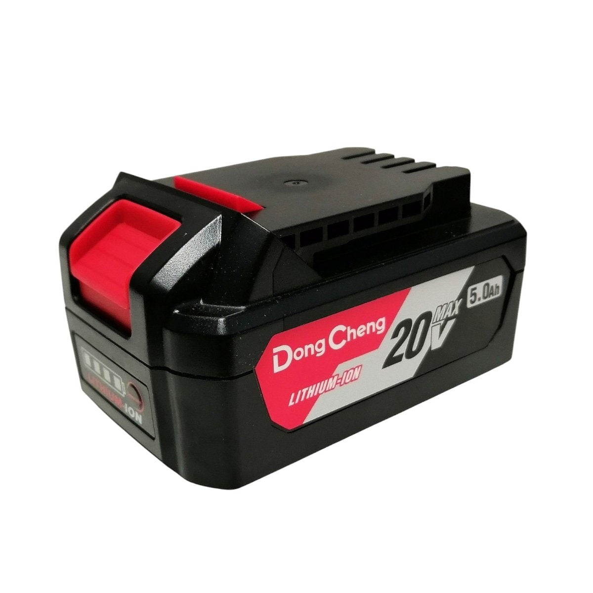 Batería de iones de litio Dong Cheng de 20V Max y 5.0Ah con diseño deslizable e indicador LED para herramientas inalámbricas. Modelo DC-FFBL2050