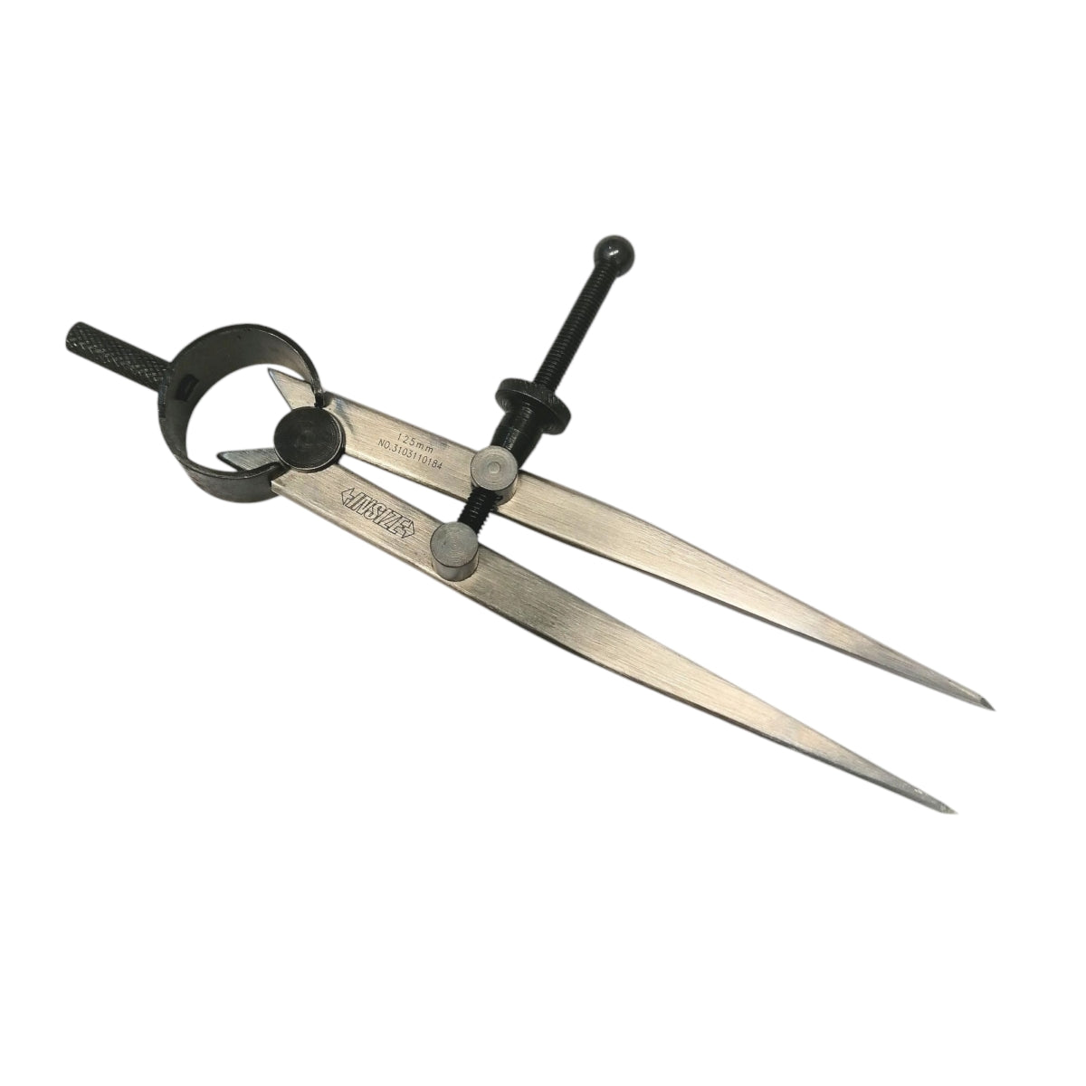 Compás de puntas INSIZE de 125mm y 5 pulgadas en acero para trazado industrial.