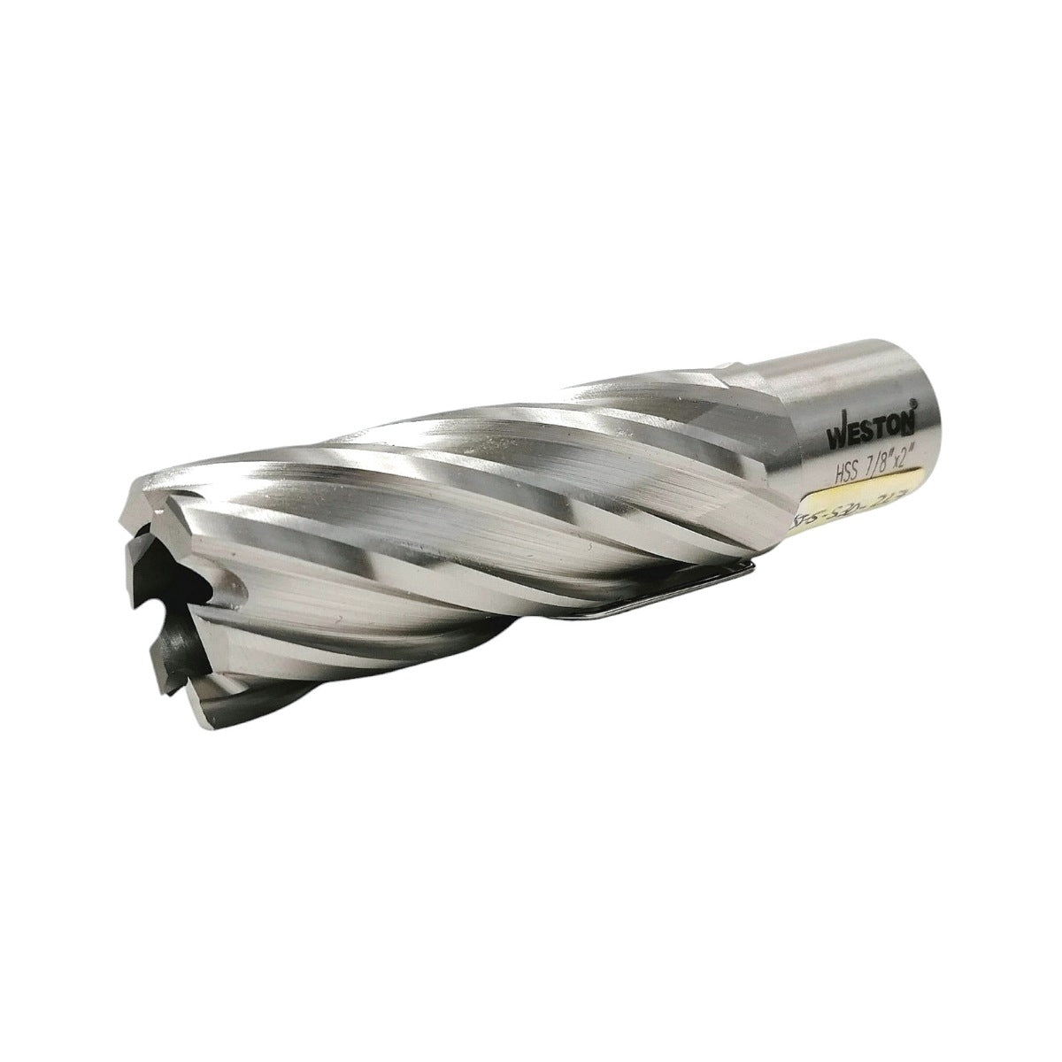 Cortador (broca) anular industrial Weston de 7/8 de pulgada de diámetro por 2 pulgadas de longitud para metalurgia.
