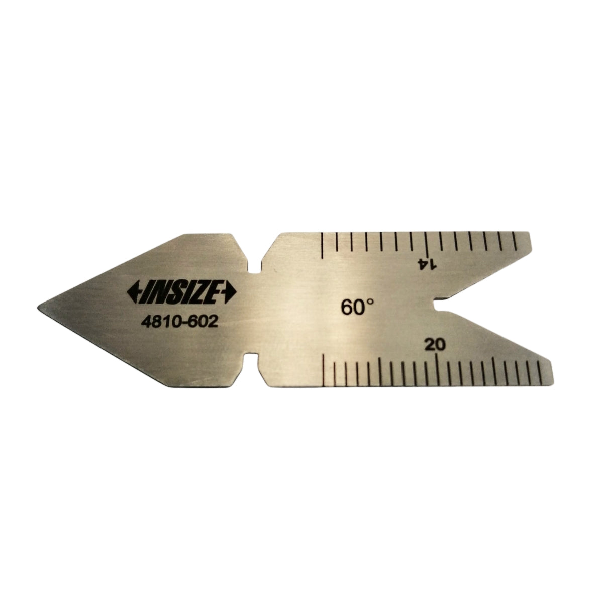Calibrador de centros o escantillón tipo juil marca Insize modelo 4810-602 de acero inoxidable para roscas unificadas a 60 grado