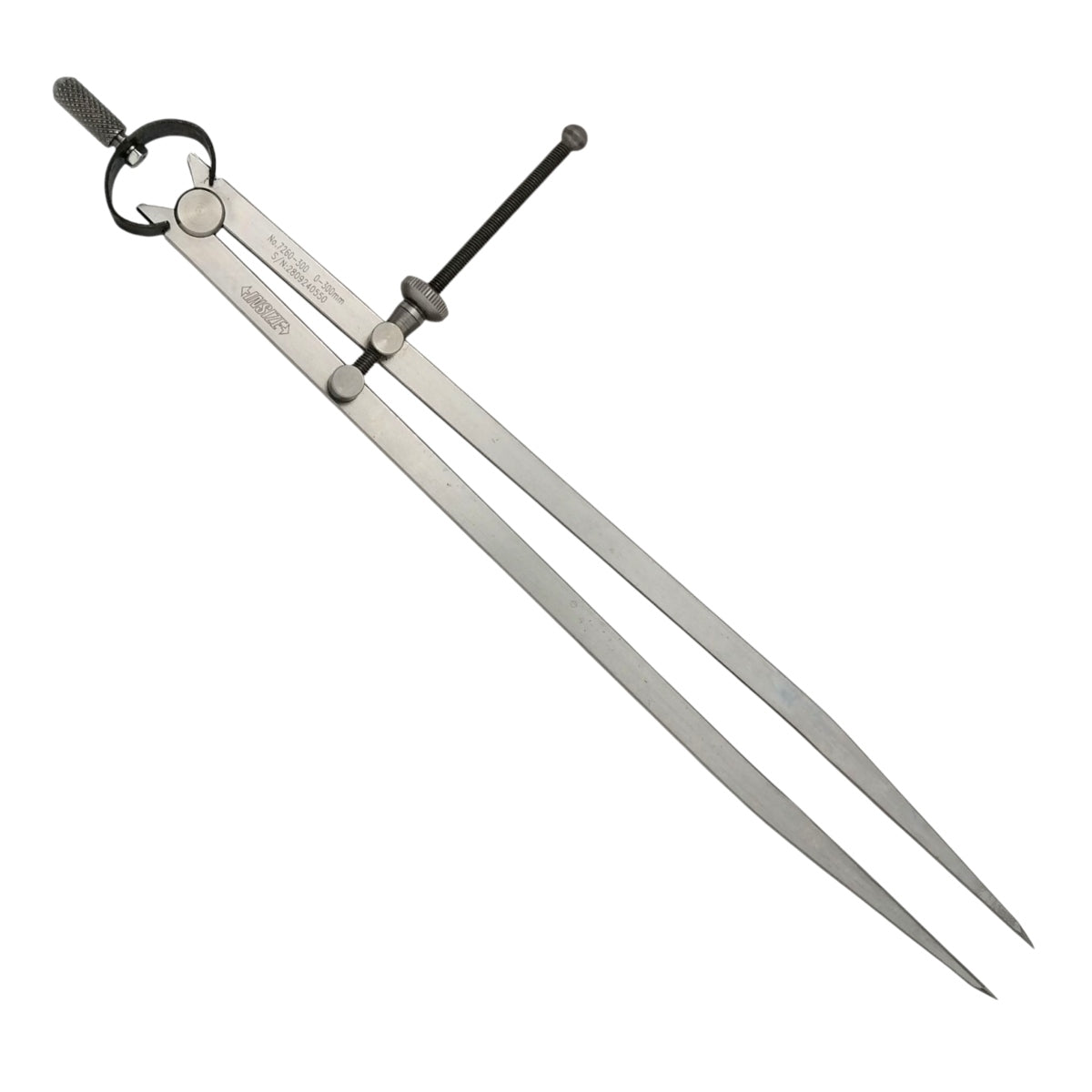 Compás de puntas INSIZE 300mm/12", para mediciones y trazos de alta precisión. Fabricado en acero endurecido.