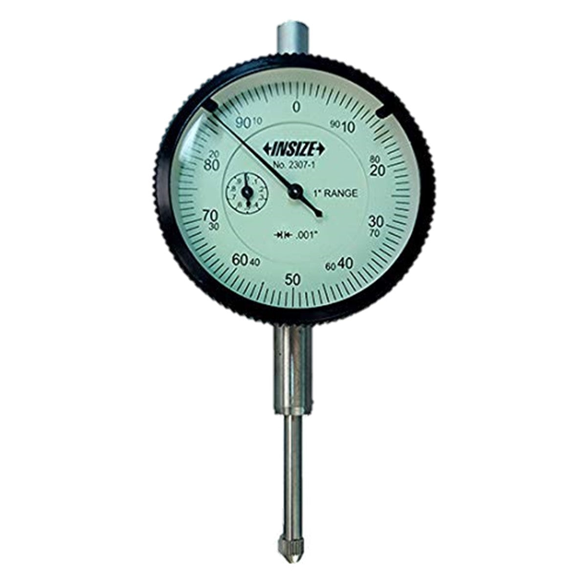 Indicador de carátula con graduación de 0.001, sirve para medir la variación de medidas de una pieza. Herramienta de medición