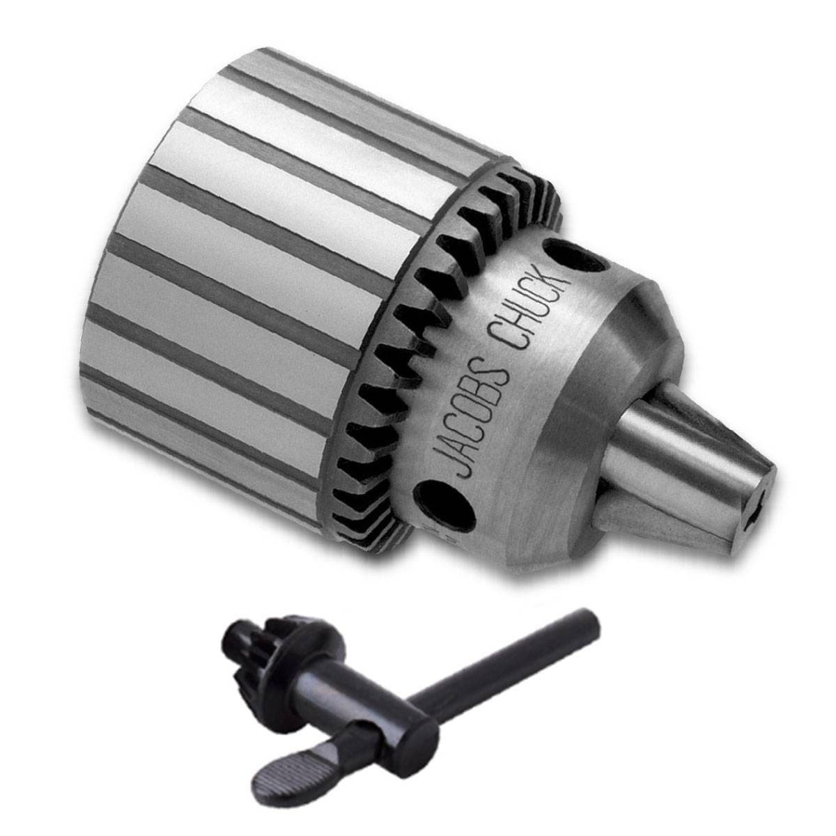 Broquero industrial de sujeción cónica 1/2" (1-13mm) JT33 con llave K3 para uso rudo. Ideal para Torno CNC, fresadora