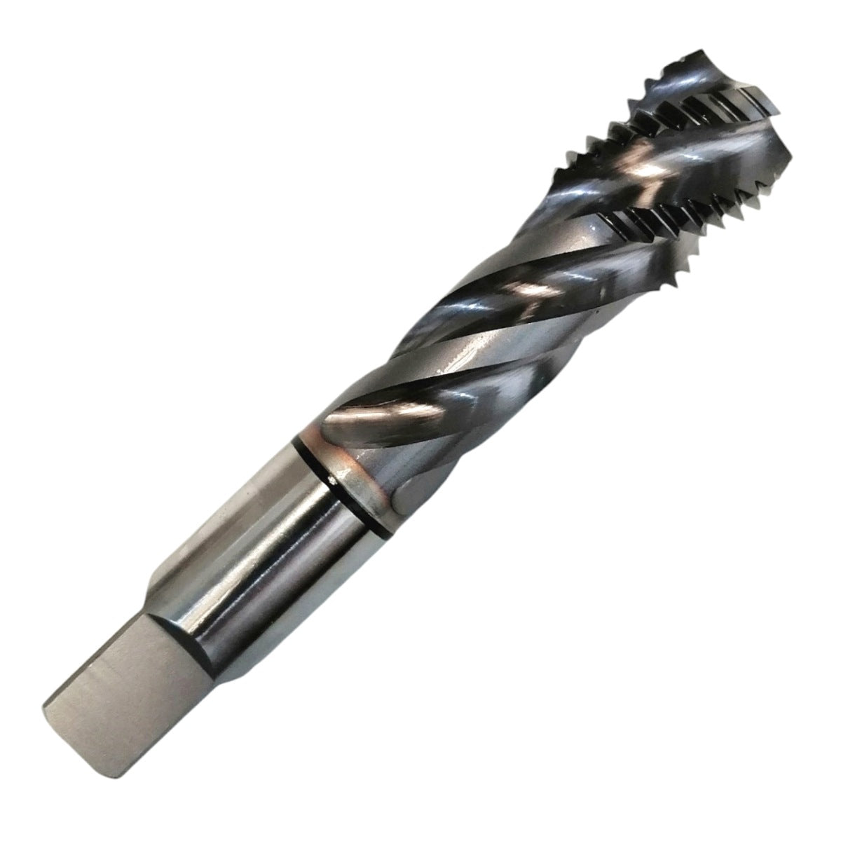 Machuelo de acero cobalto HSS-E punta espiral de 1 pulgada - 8 con recubrimiento de carbonitruro de titanio (TiCN) marca YG-1.