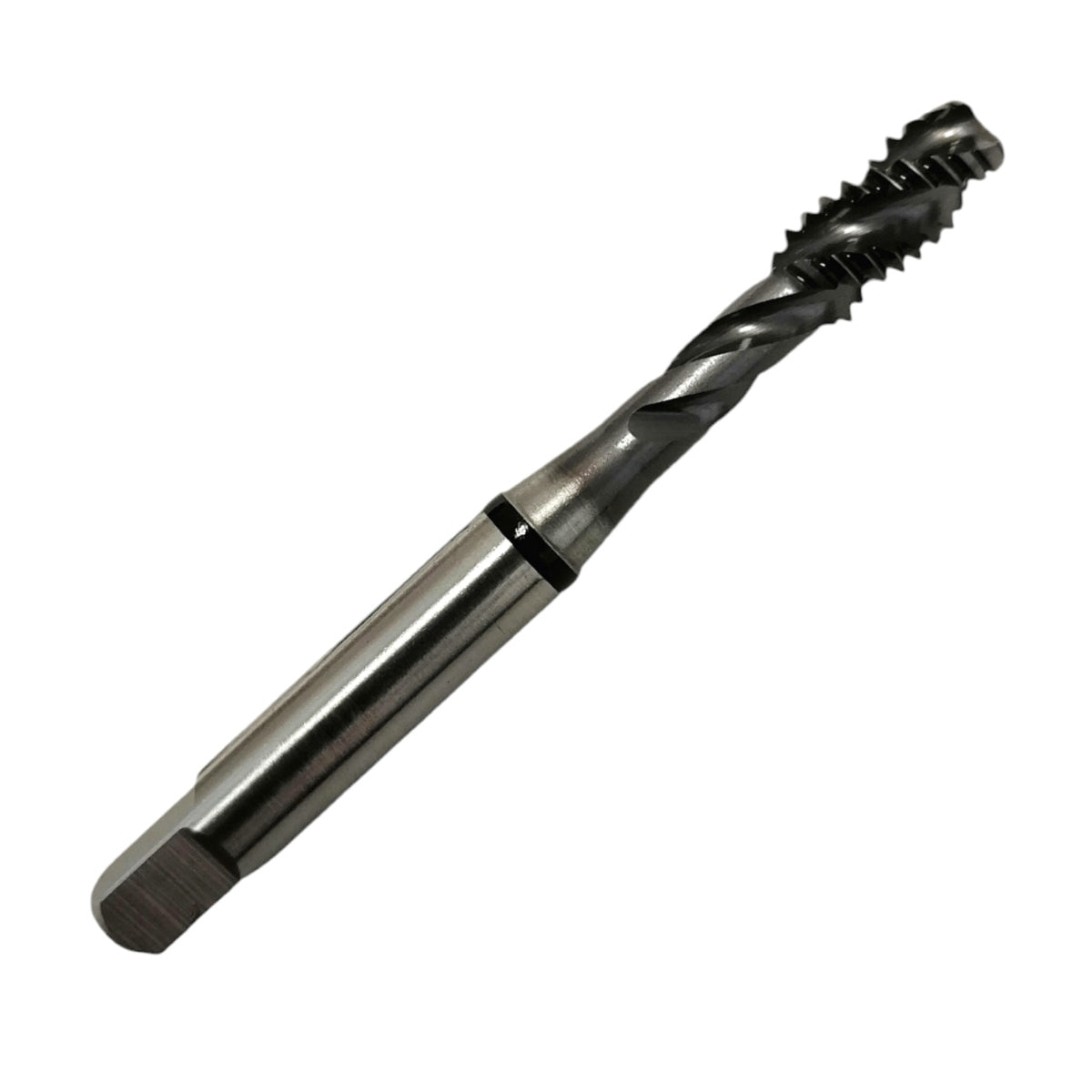 Machuelo YG-1 de acero cobalto HSS-E, medida 1/4 pulgada - 28, punta espiral con recubrimiento de TiCN para materiales abrasivos.