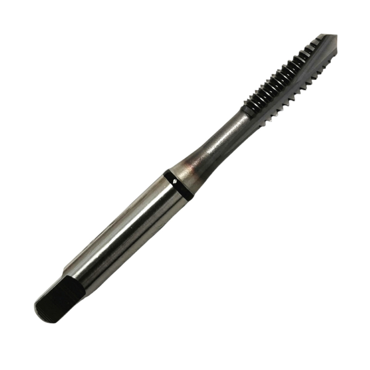 Machuelo con punta gun YG-1 medida 10-24 UNC en acero HSS-E con recubrimiento TiCN para roscado industrial.