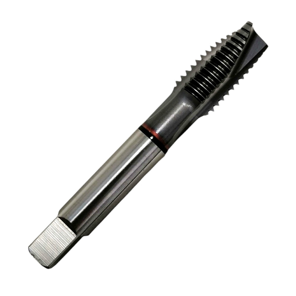 Machuelo con punta gun YG-1 7/8-9 UNC en acero HSS-E con recubrimiento de carbonitruro de titanio (TiCN) para roscado industrial pesado.