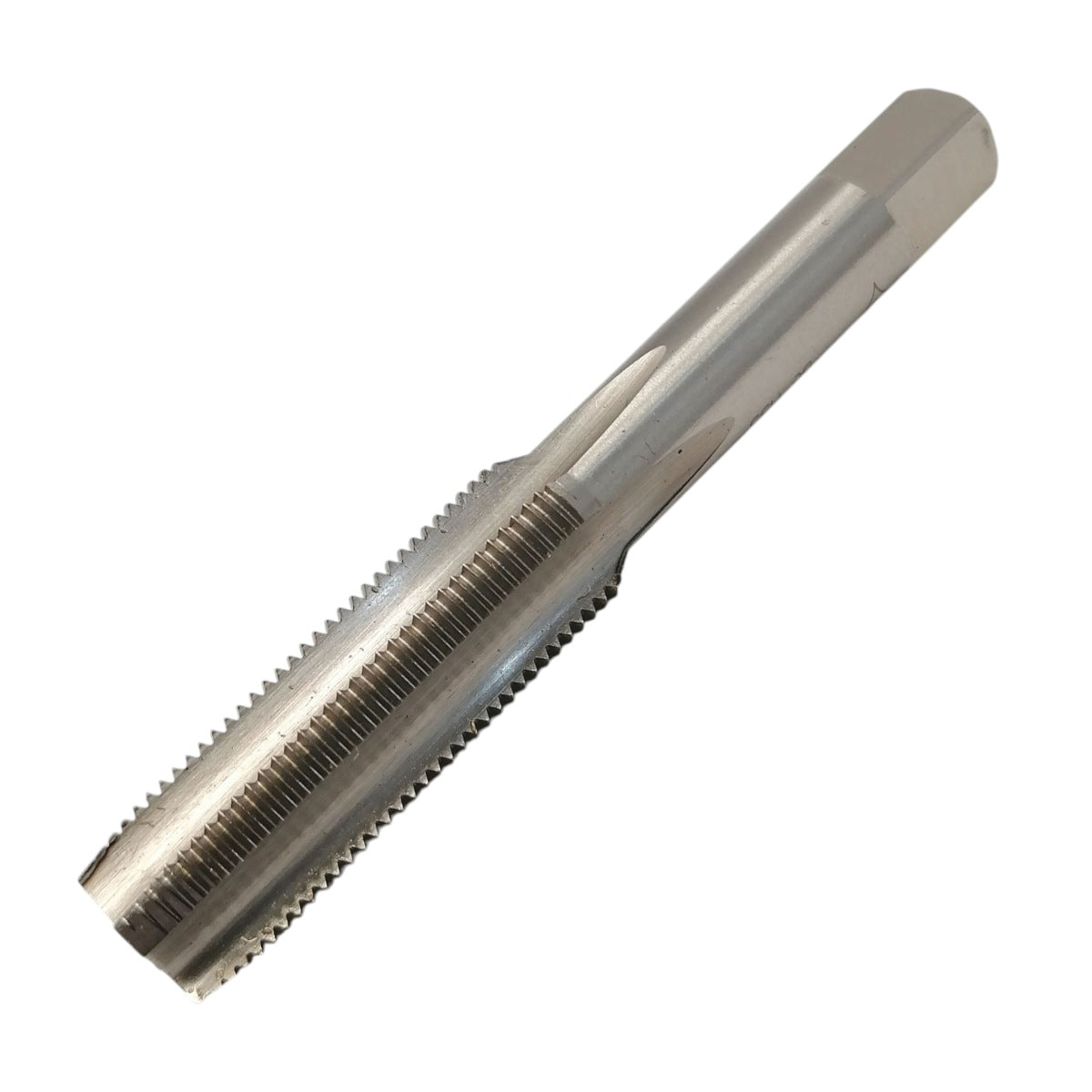 Machuelo de mano recto semicónico marca Cleveland modelo 1002-121506M de acero de alta velocidad HSS para roscas métricas M12 con paso fino de 1.5 mm.
