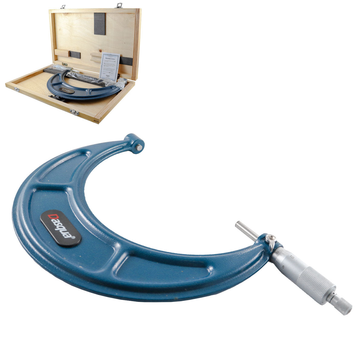 Micrómetro para exteriores marca Dasqua. Herramienta de medición para torno