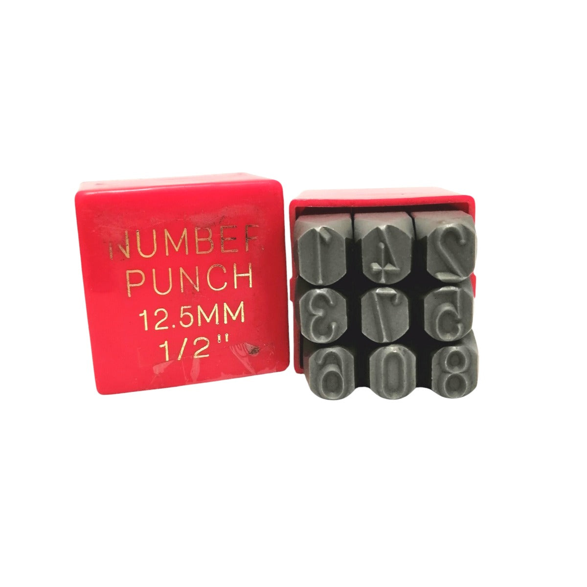 Estuche de números para marcar por golpe Weston de 1/2 pulgada fabricados en acero.