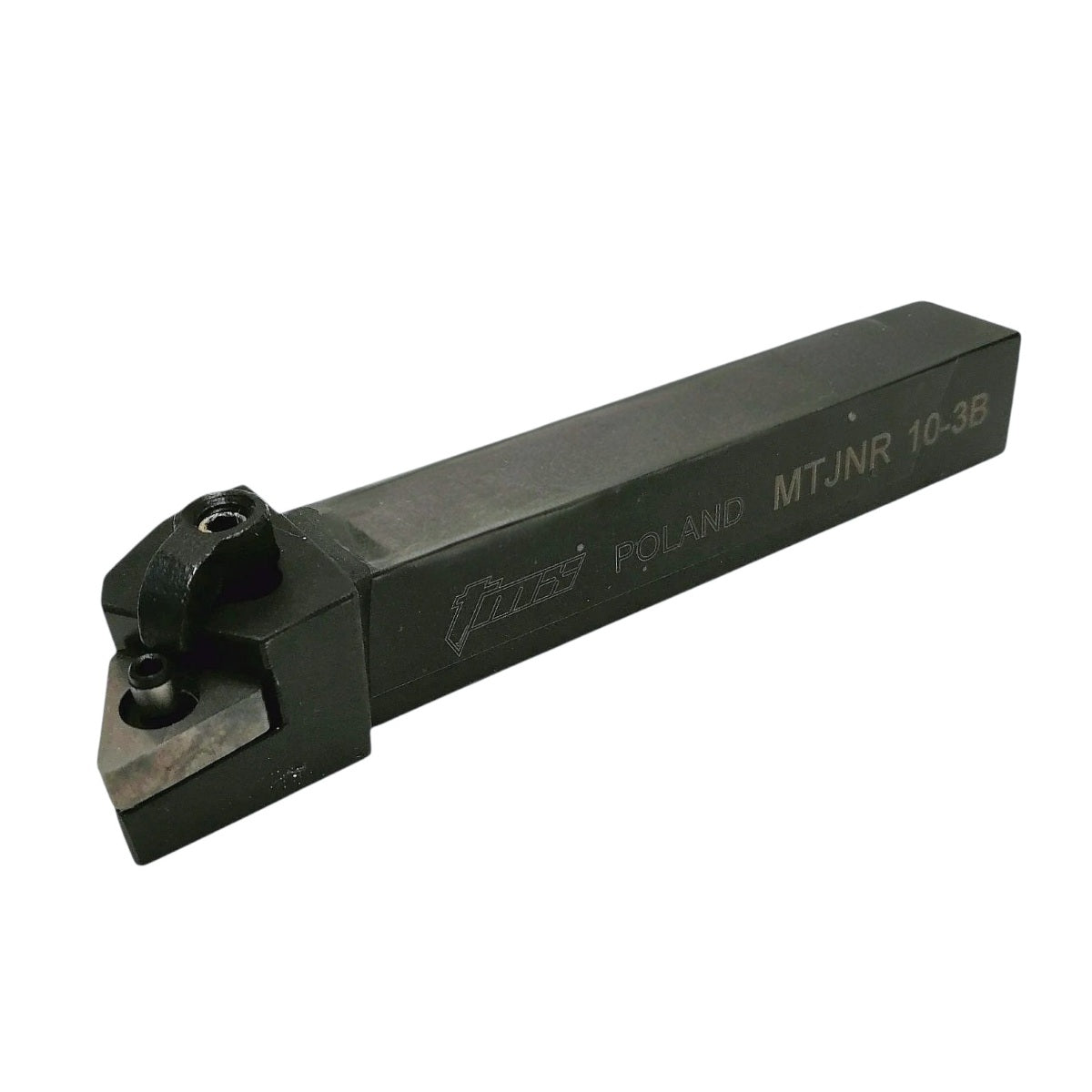 Portaherramientas exterior de torneado derecho marca TMX modelo 6-740-010R estilo MTJNR 10-3B con zanco cuadrado de 5/8 de pulgada para inserto negativo triangular TNMG 33.