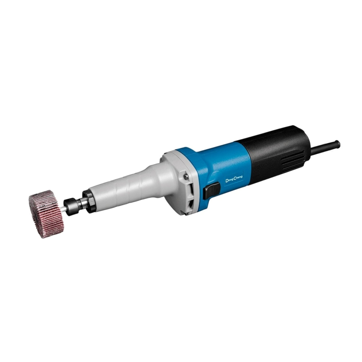 Rectificadora recta Dong Cheng de 750W con mordaza de 1/4 pulgada, diseño robusto de alta potencia y velocidad de 8,300 RPM para desbaste pesado en metal.