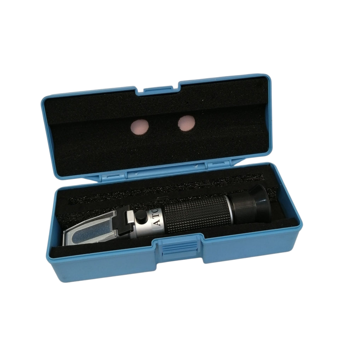 Refractómetro 30 BRIX de mano para medir concentraciones de azúcar en líquidos.