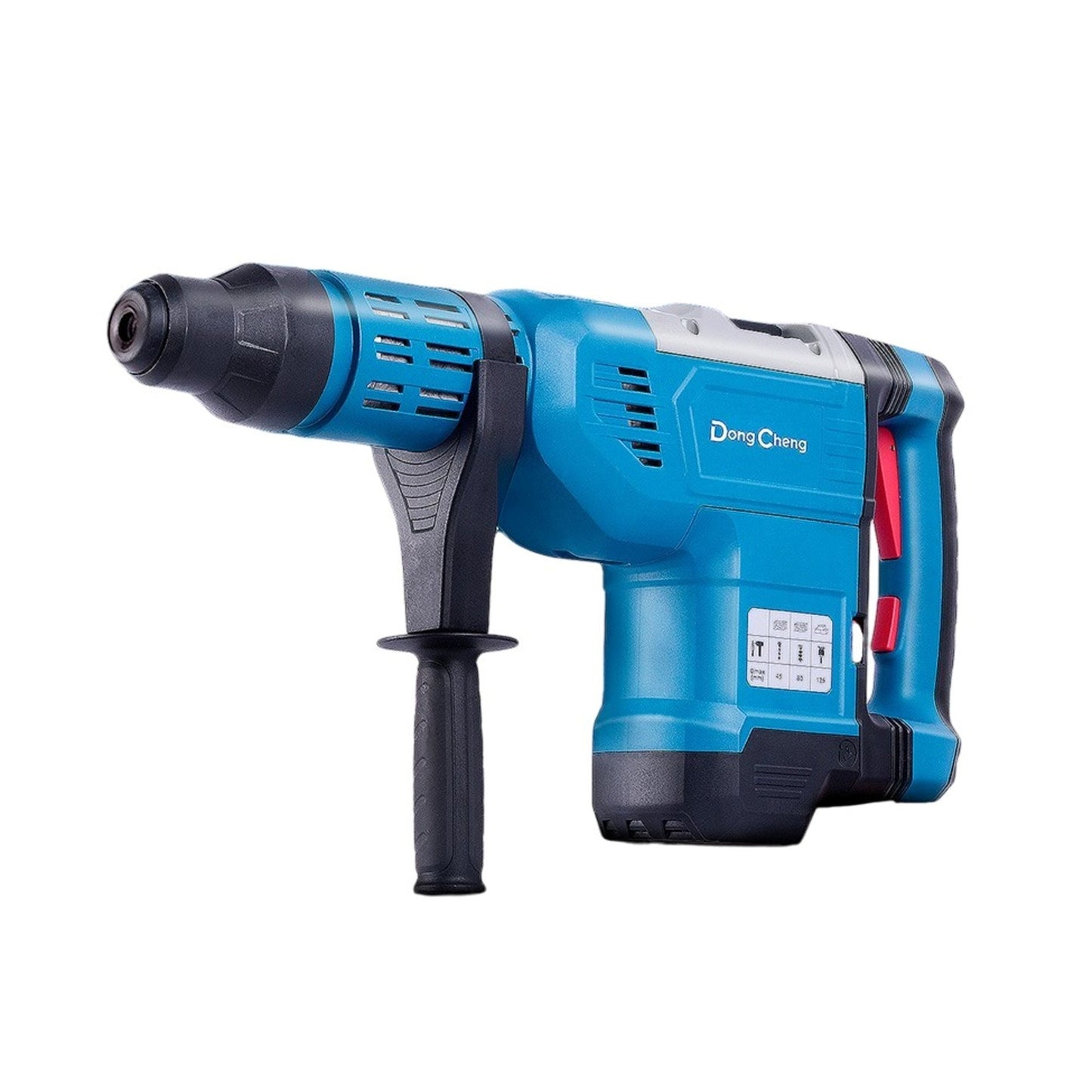 Rotomartillo industrial Dong Cheng de 1500W con sistema SDS Max en color azul y negro, diseñado para perforación de concreto y demolición pesada.