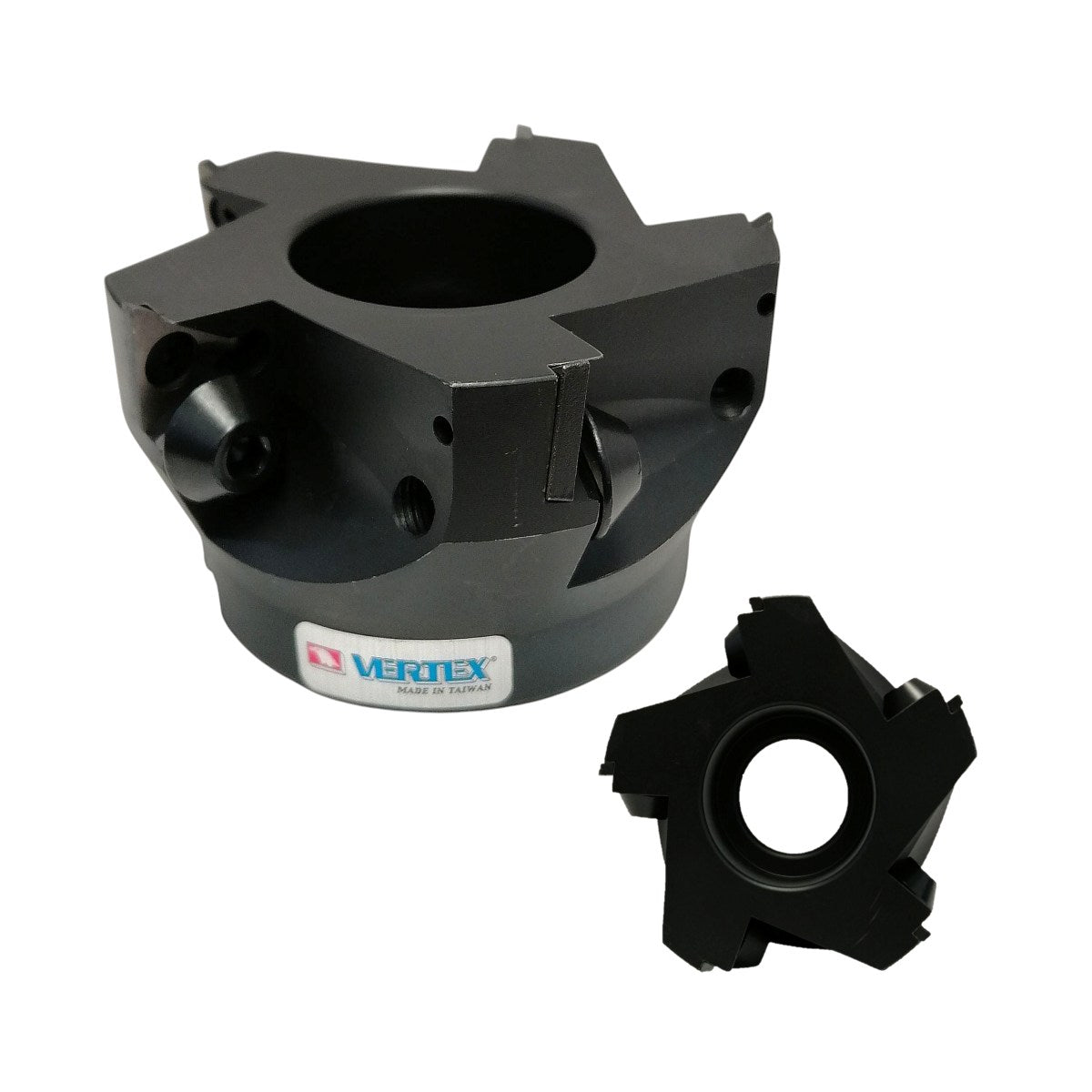 Piña marca Vertex de 4" x 1-1/4" para inserto de carburo con uso en fresadora y CNC