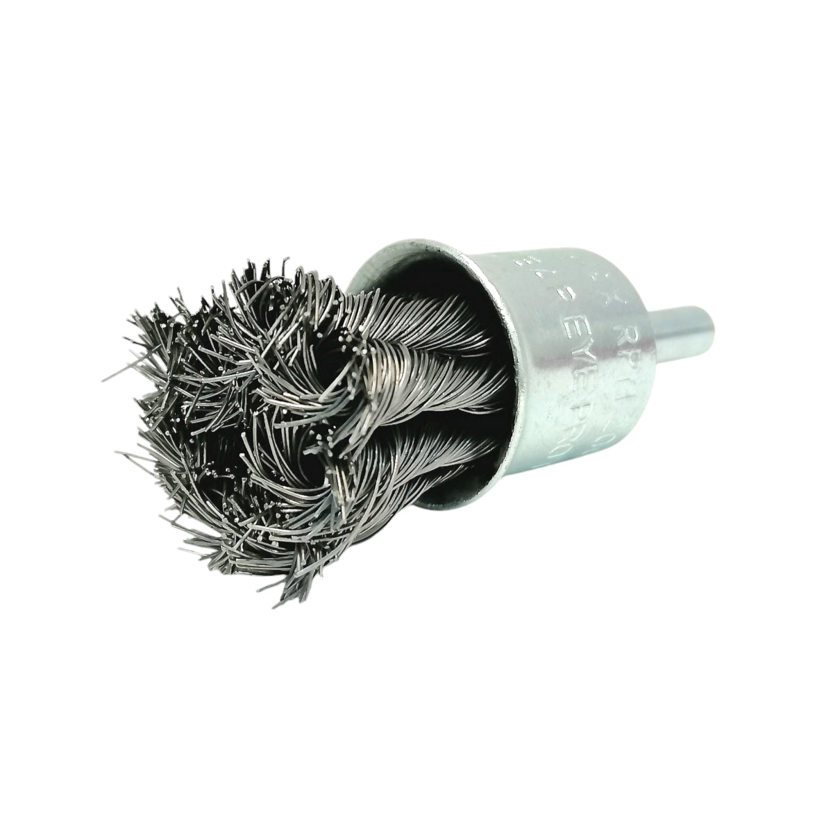 Cepillo tipo brocha trenzado Weston 7/8 pulgadas con vástago 1/4 pulgadas de acero al carbón para limpieza de óxido y preparación de superficies