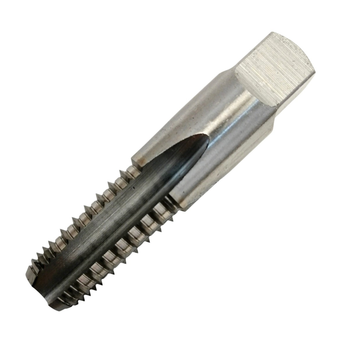 Machuelo Weston NPT con rosca interrumpida de 3/8 pulgada y 18 hilos para evitar el pegado en materiales blandos.