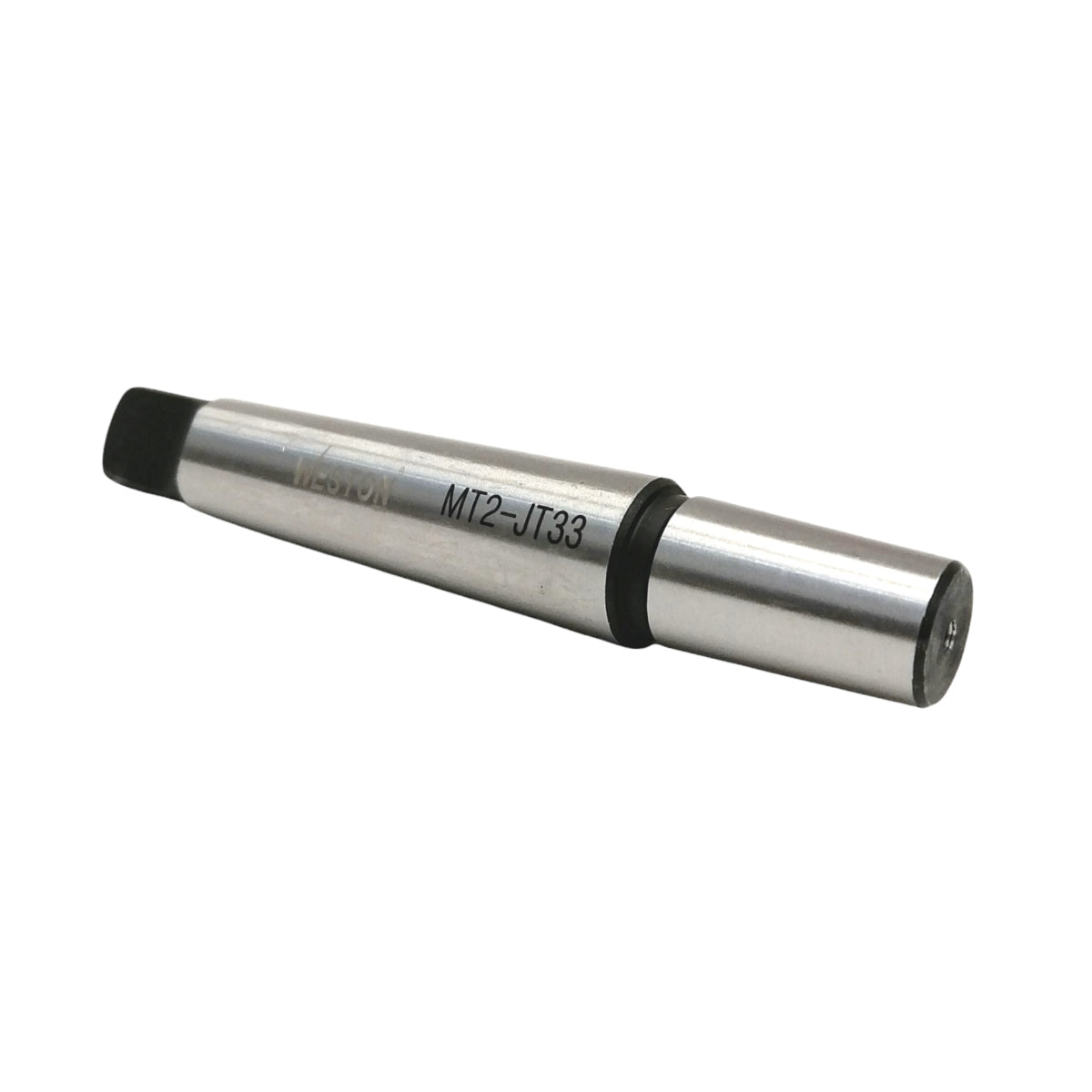 Zanco de acero endurecido para broquero MT2 a JT33. Adaptador cónico para montar portabrocas JT33 en husillos o contrapuntas MT2 de tornos y taladros. Accesorio de alta precisión para trabajos de maquinado.
